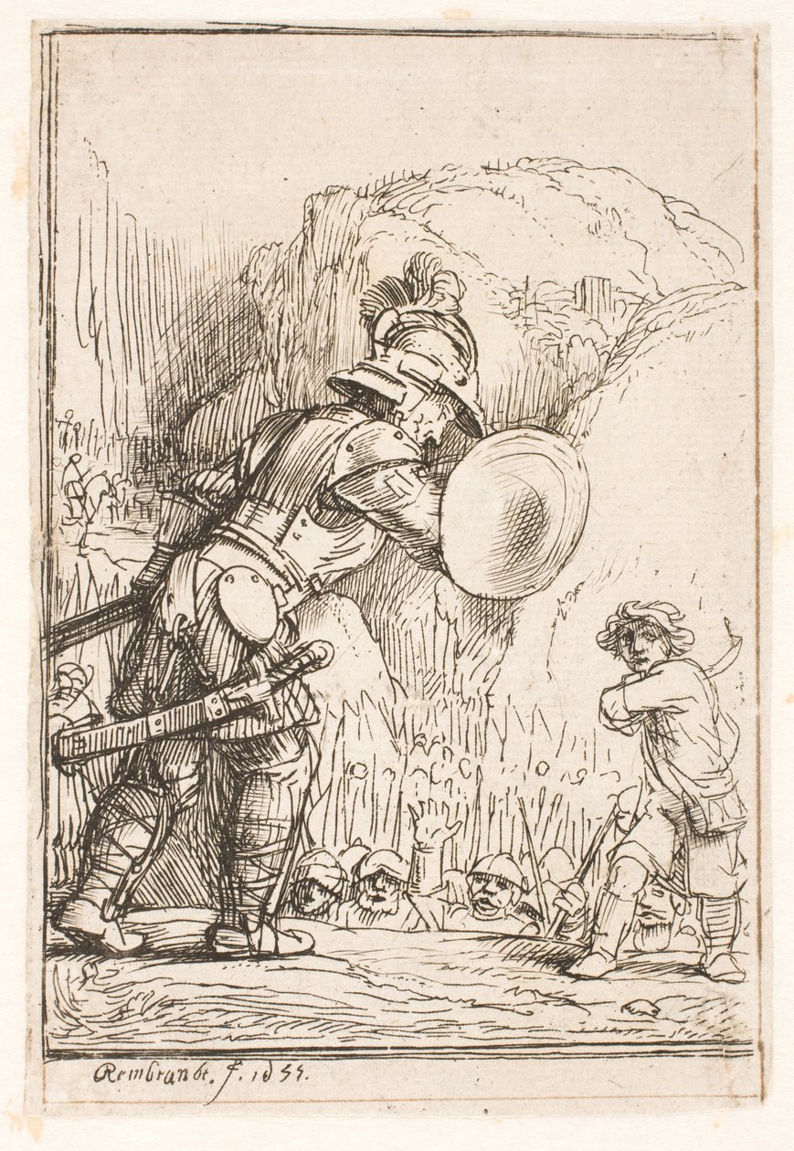Daavid ja Goljat tekijältä Rembrandt van Rijn