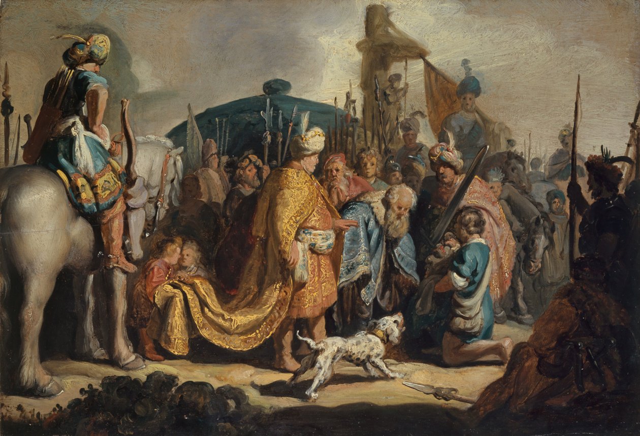 Daavid Goljatin pään kanssa Saulin edessä, 1627 tekijältä Rembrandt van Rijn