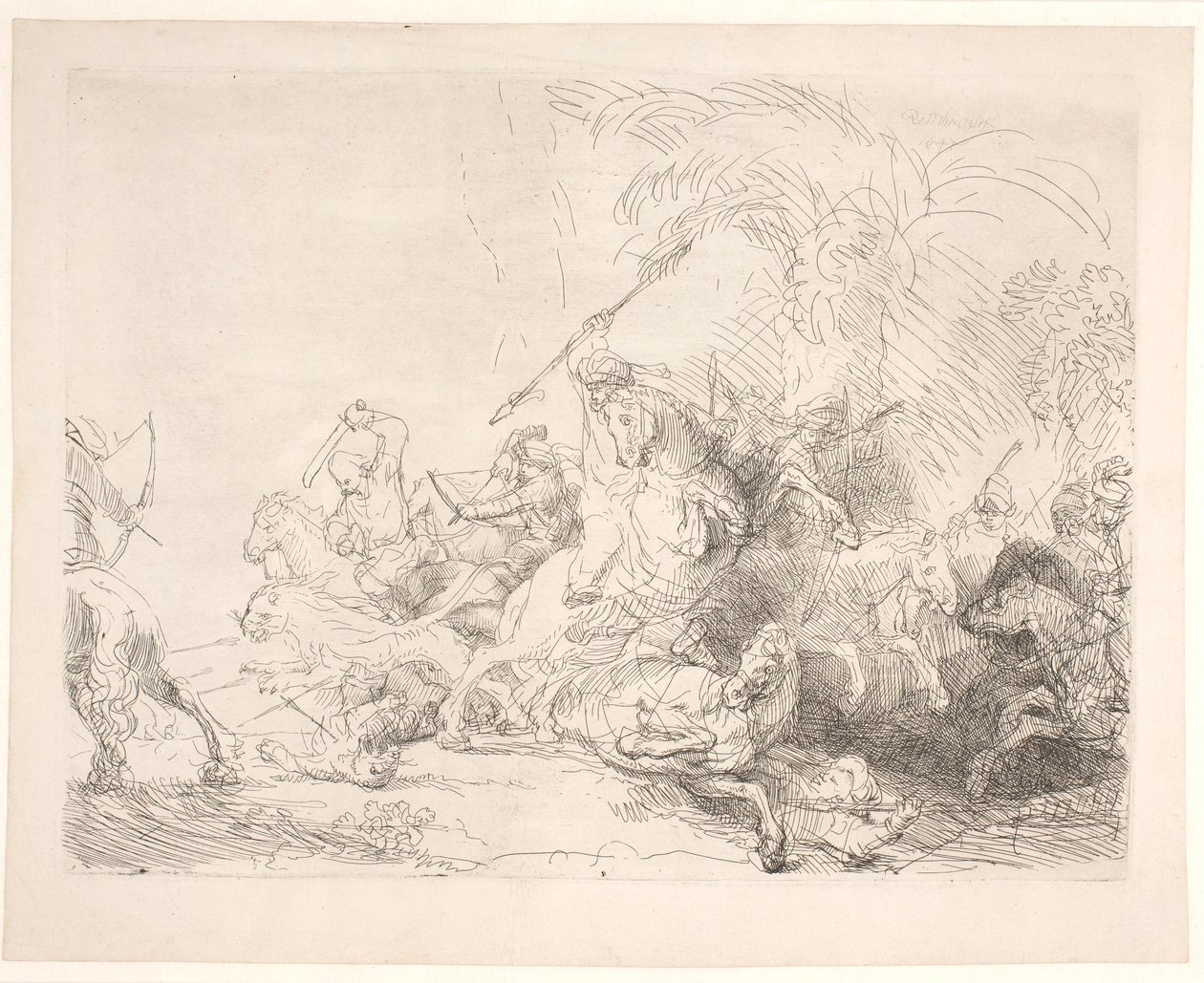 Suuri leijonanmetsästys tekijältä Rembrandt van Rijn