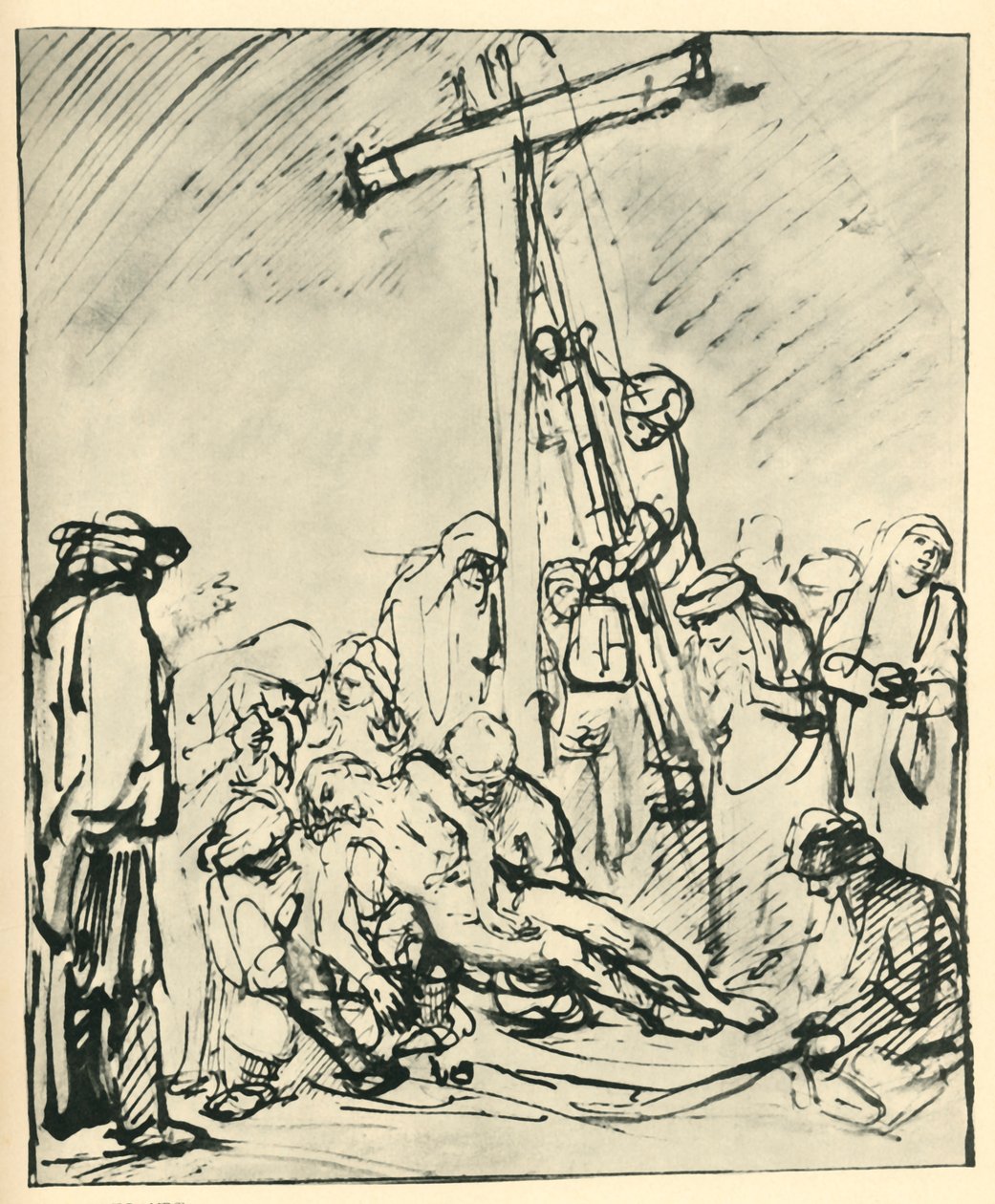 Laskeuma ristiltä, c1650, 1943. tekijältä Rembrandt van Rijn