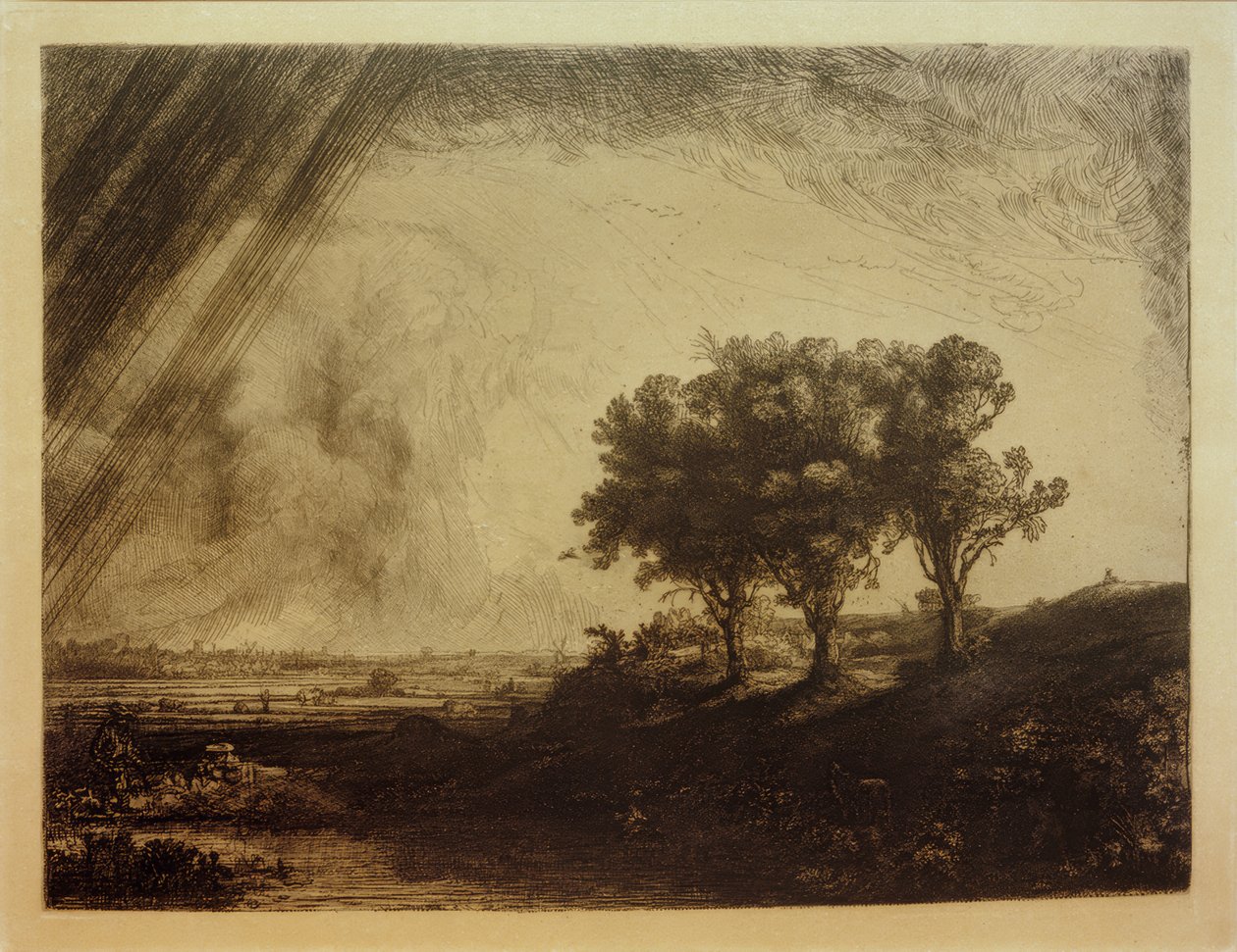 Die Landschaft mit den drei Bäumen tekijältä Rembrandt van Rijn