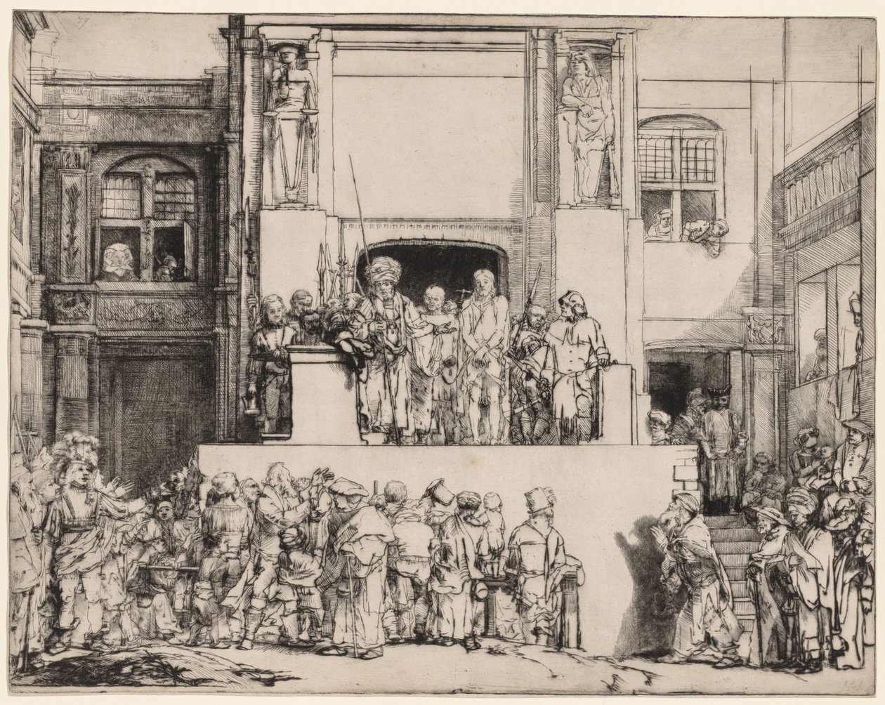 Ecce Homo. Kristus esitettiin kansalle tekijältä Rembrandt van Rijn