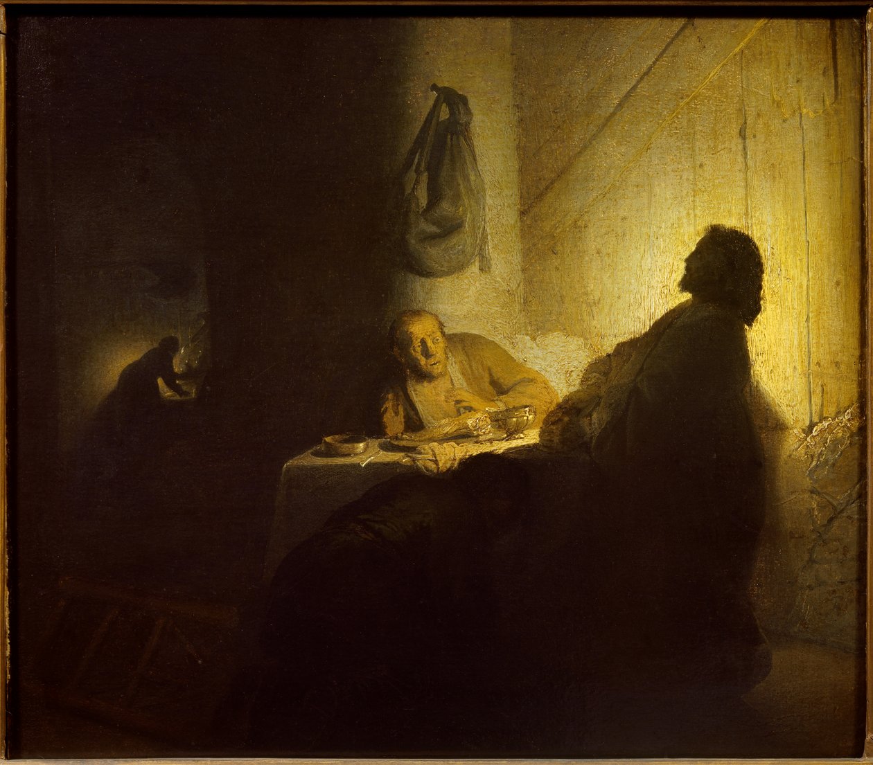 Emmaus Pelerins. Rembrandt Harmenszoon van Rijn dit Rembrandtin maalaus (1606-1669) Ec. Ontto. tekijältä Rembrandt van Rijn