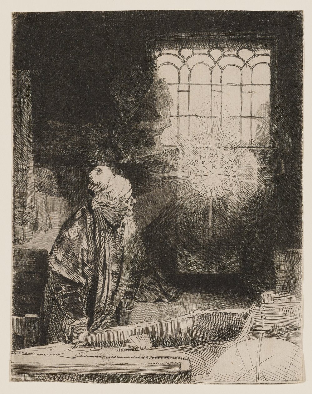 Faust (Tutkija työhuoneessaan) tekijältä Rembrandt van Rijn
