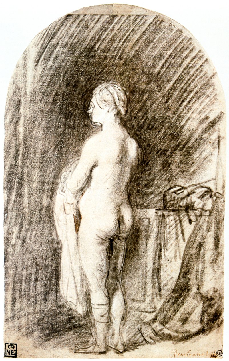 Naisen alastonkuva, 1600-luku tekijältä Rembrandt van Rijn