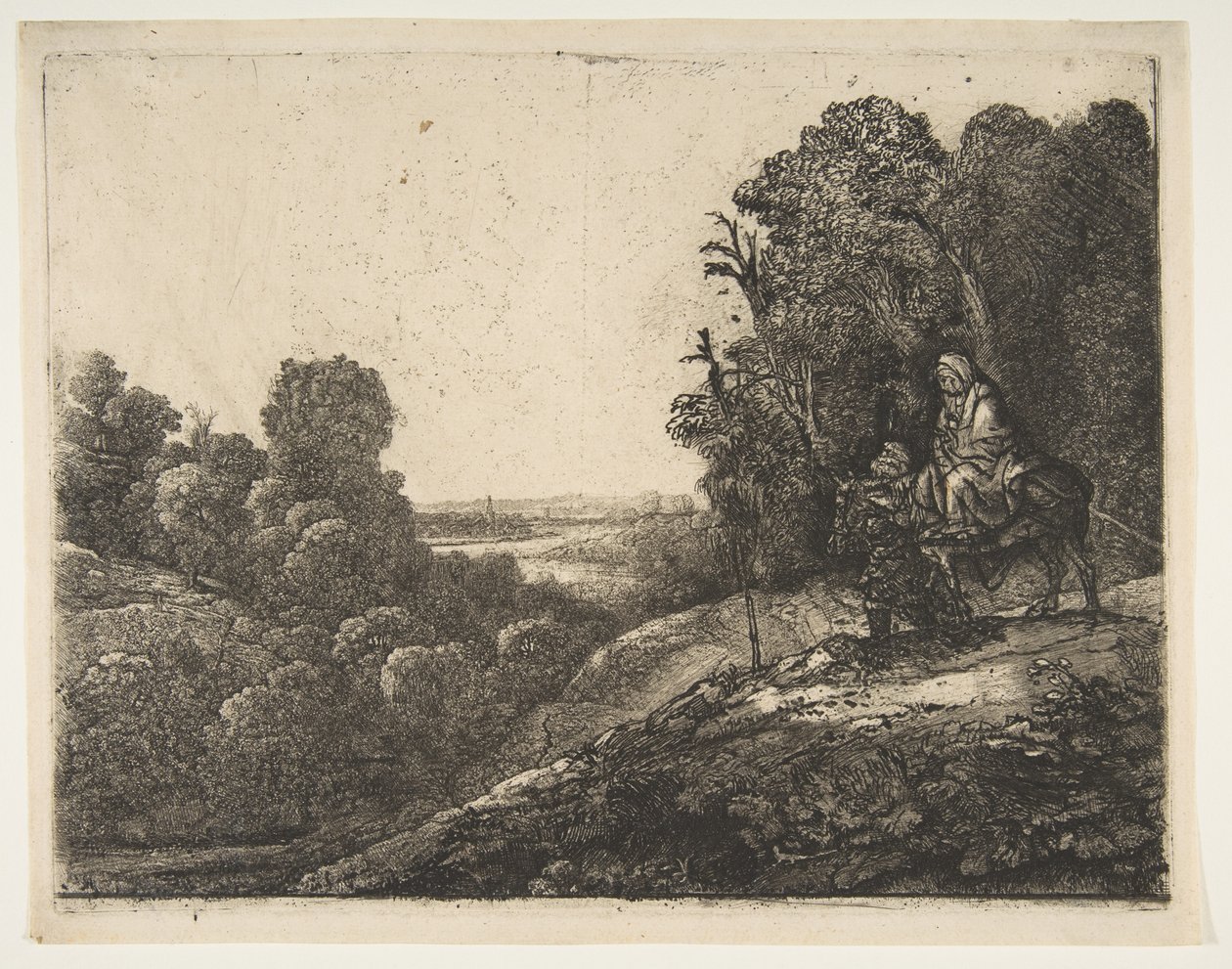 Lento Egyptiin: Hercules Segersin muuttama Tobias ja enkeli, n. 1653. tekijältä Rembrandt van Rijn