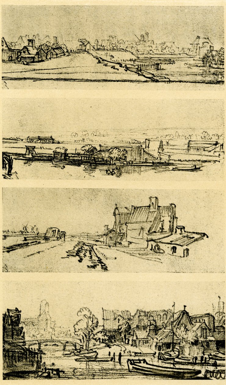 Neljä maisematutkimusta tekijältä Rembrandt van Rijn