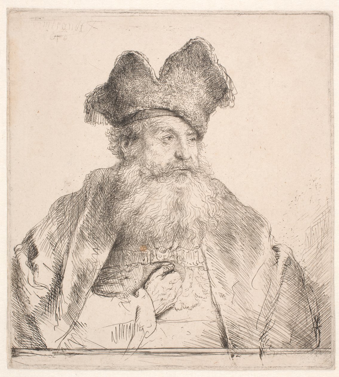 Vanha mies turkishattulla tekijältä Rembrandt van Rijn