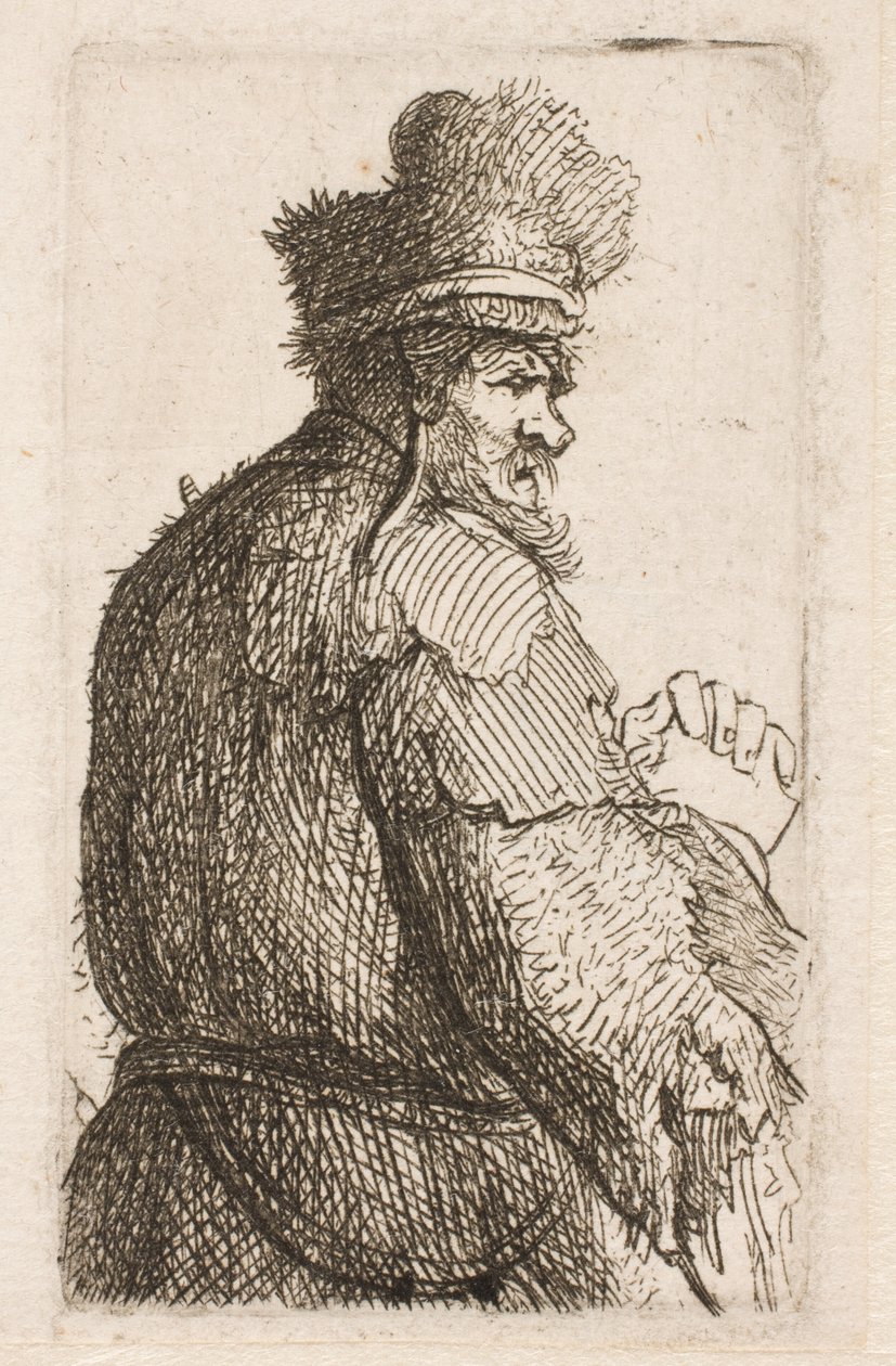 Vanha mies takaa katsottuna tekijältä Rembrandt van Rijn