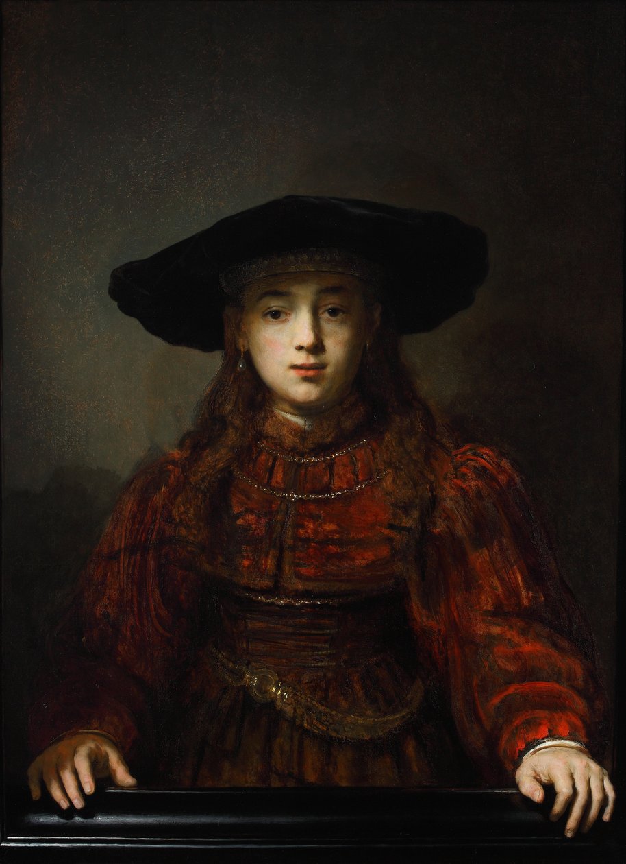 Tyttö kuvakehyksessä, 1641 tekijältä Rembrandt van Rijn