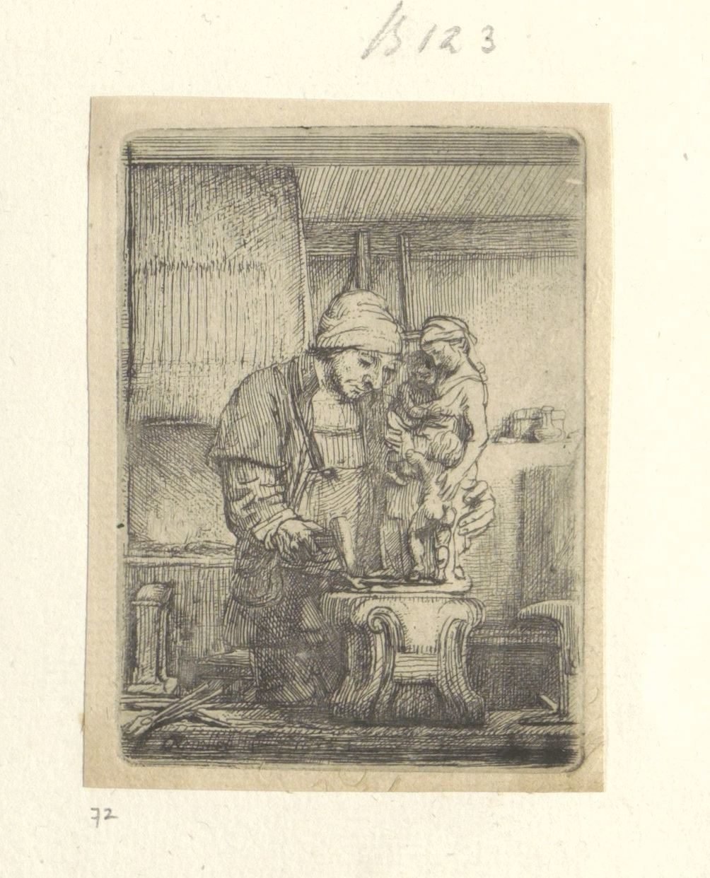 Goudsmid Kokoelma kahdeksankymmentäviisi alkuperäistä vedosta (sarjan nimi) tekijältä Rembrandt van Rijn