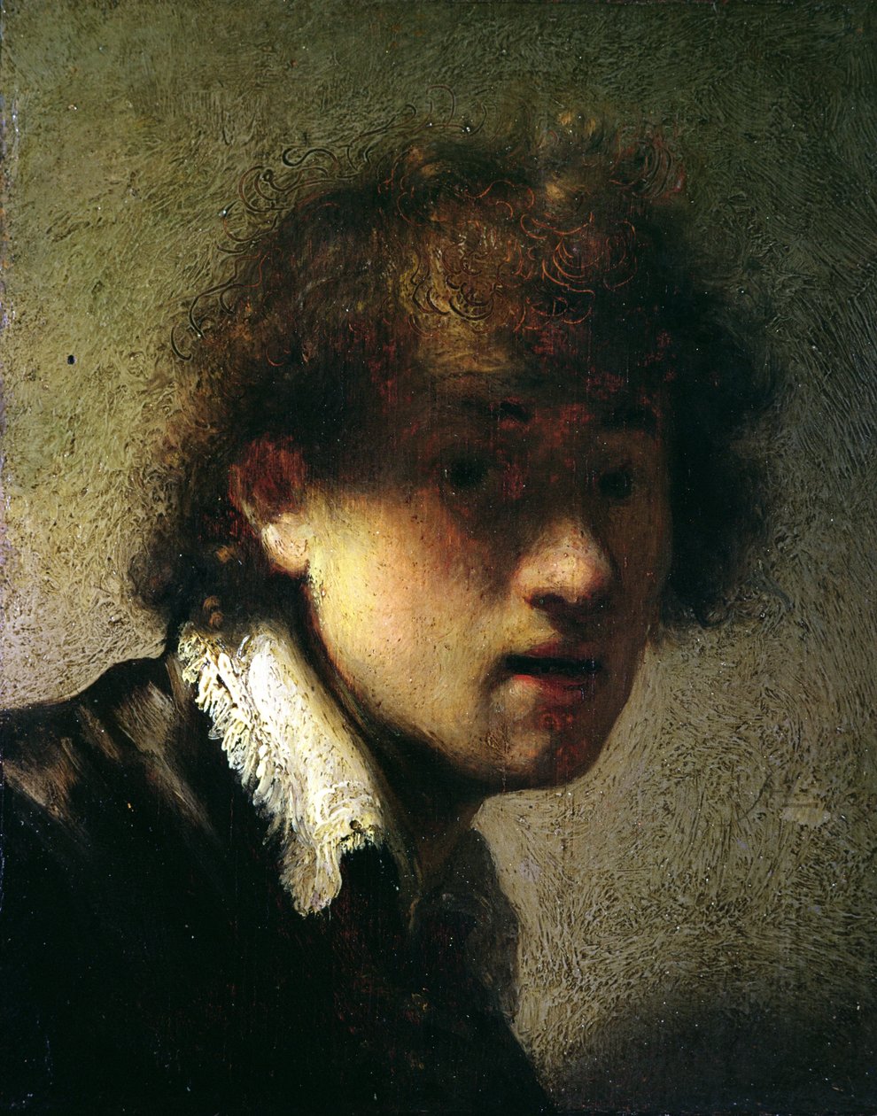 Nuoren miehen pää tai omakuva, 1629 tekijältä Rembrandt van Rijn