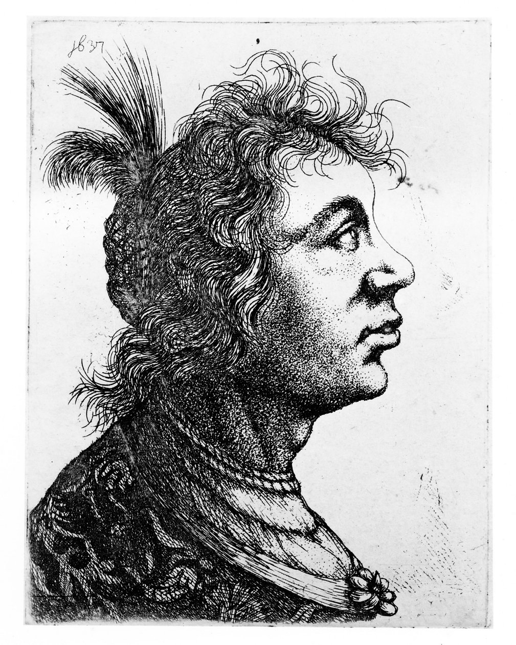 Naisen pää, 1637 tekijältä Rembrandt van Rijn