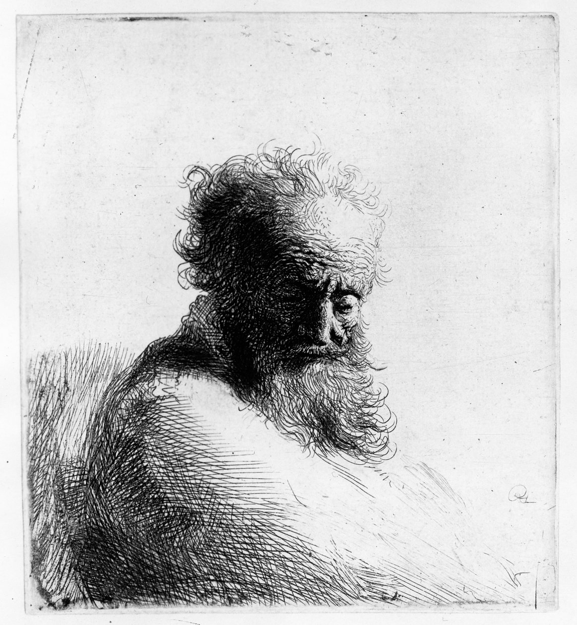 Vanhan miehen pää, 1631 tekijältä Rembrandt van Rijn