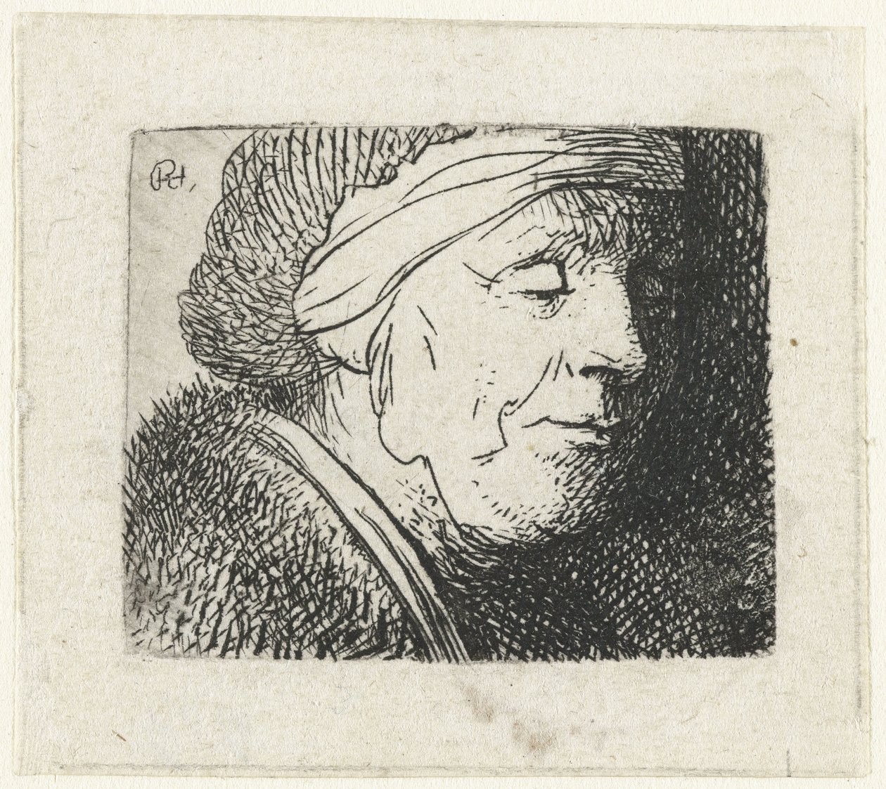 Vanhan naisen pää tekijältä Rembrandt van Rijn