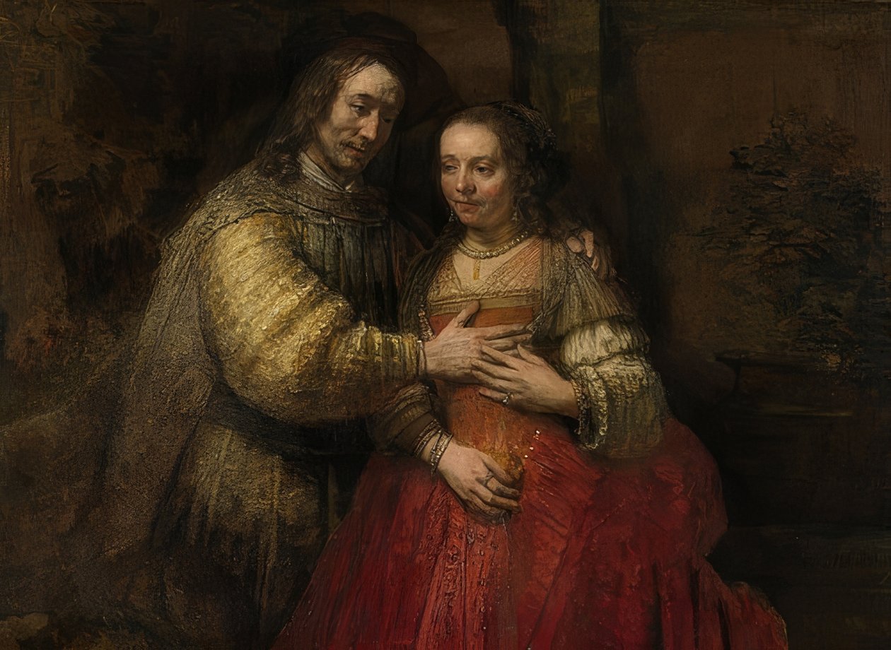 Iisak ja Rebekka, Juutalaisen morsian. Noin 1665-69 tekijältä Rembrandt van Rijn