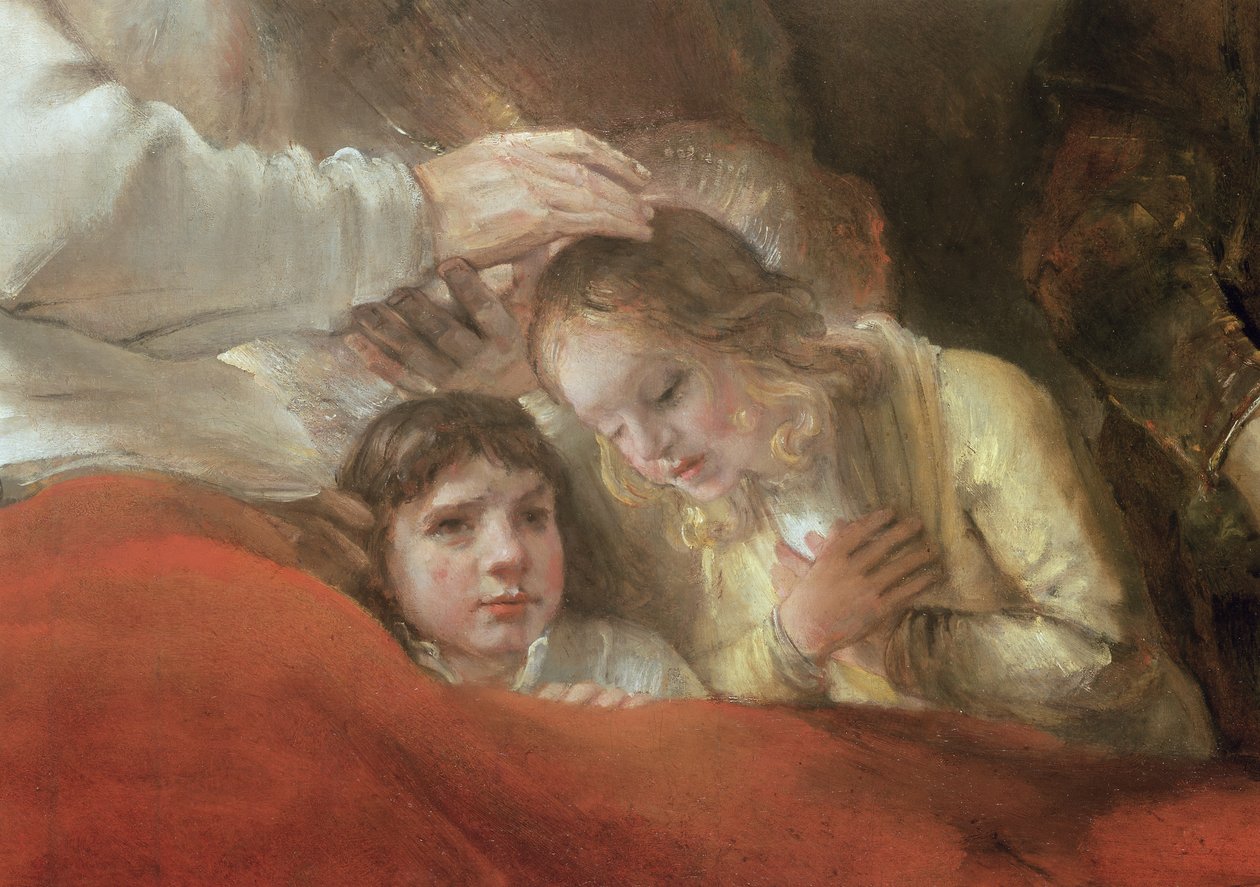 Jaakob siunaa Joosefin poikia, 1656 (244314:n yksityiskohta) tekijältä Rembrandt van Rijn