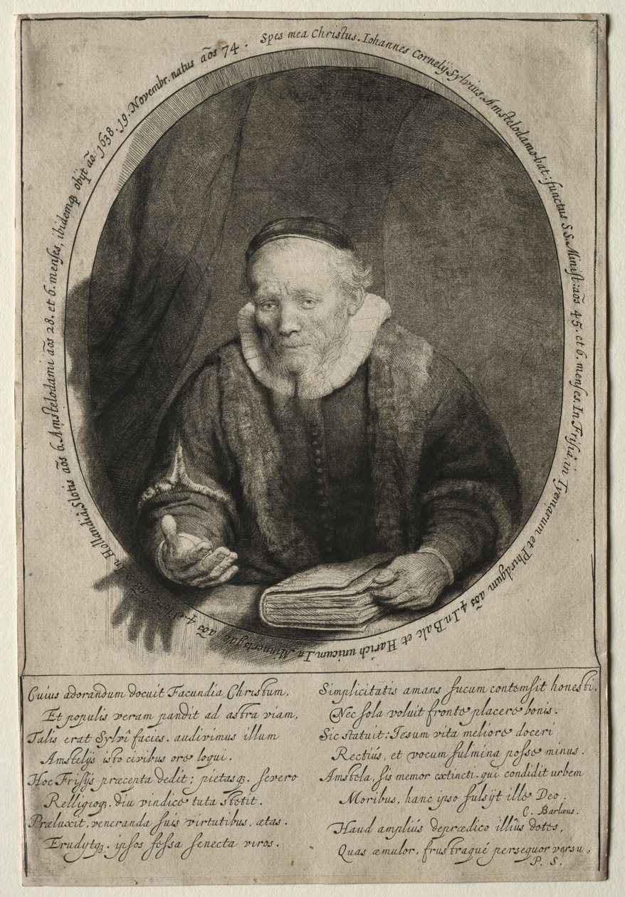 Jan Cornelis Sylvius, saarnaaja, 1646. tekijältä Rembrandt van Rijn