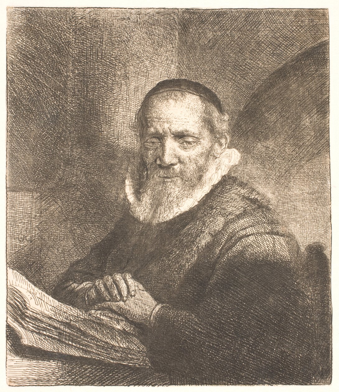 Jan Cornelis Sylvius, saarnaaja () tekijältä Rembrandt van Rijn