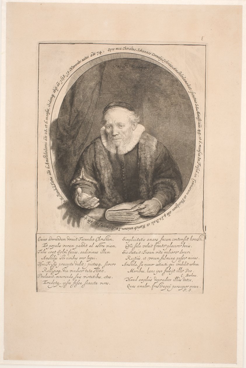 Jan Cornelis Sylvius, saarnaaja: kuolemanjälkeinen muotokuva tekijältä Rembrandt van Rijn