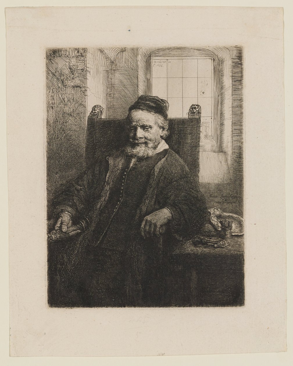 Jan Lutma, vanhin, kultaseppä ja kuvanveistäjä tekijältä Rembrandt van Rijn