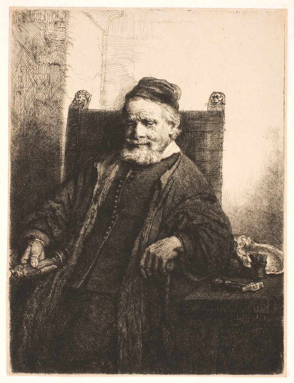 Jan Lutma, vanhin, kultaseppä ja kuvanveistäjä tekijältä Rembrandt van Rijn