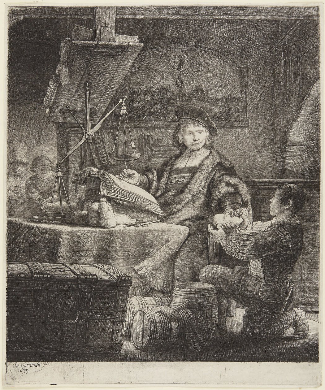 Jan Uytenbogaert (Kultapunnittaja) tekijältä Rembrandt van Rijn