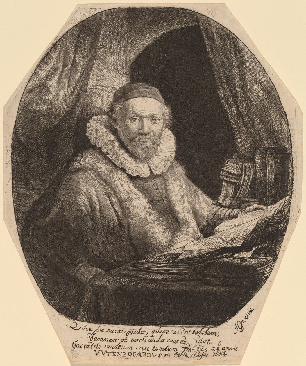 Jan Uytenbogaert tekijältä Rembrandt van Rijn