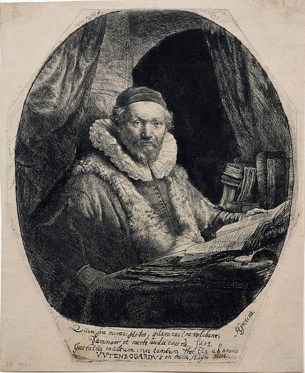 Jan Uytenbogaert, vastustajien saarnaaja tekijältä Rembrandt van Rijn