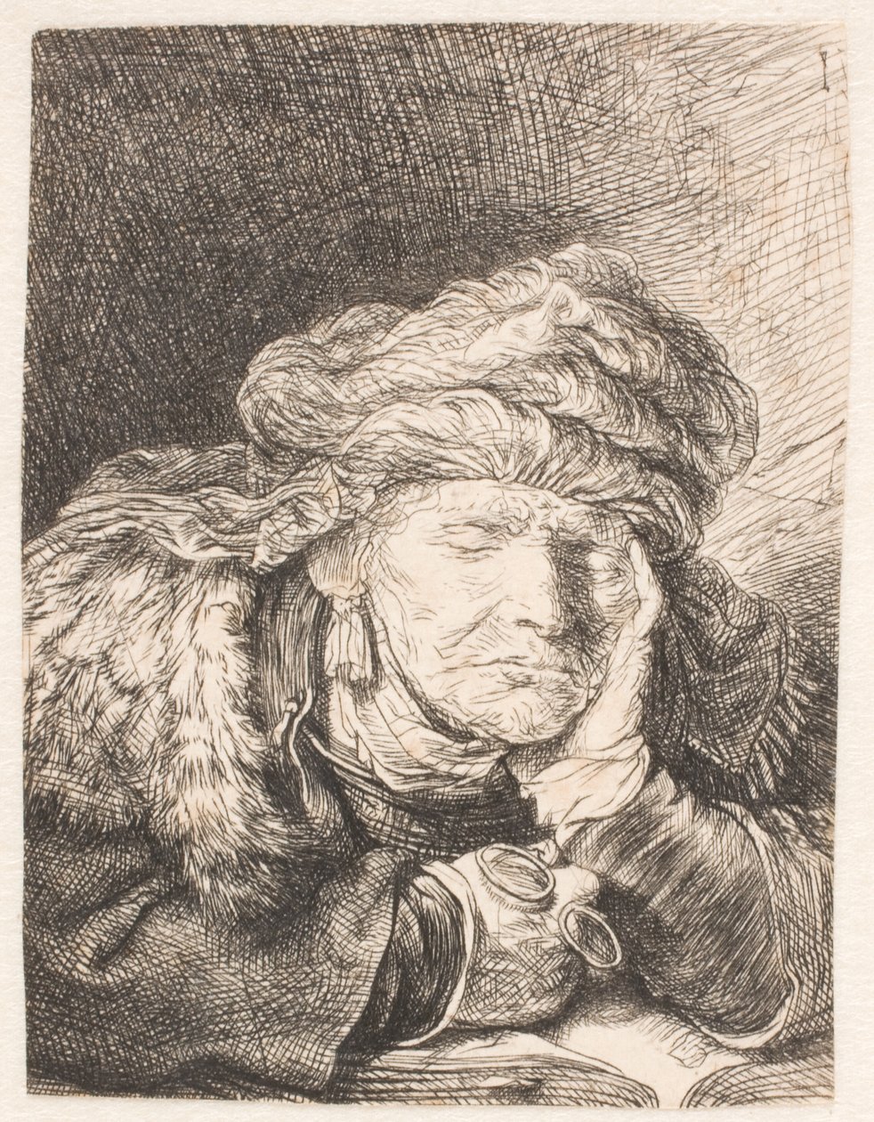 Jan Uytenbogaert, arminilaisten remonstarnttien lahkon saarnaaja tekijältä Rembrandt van Rijn