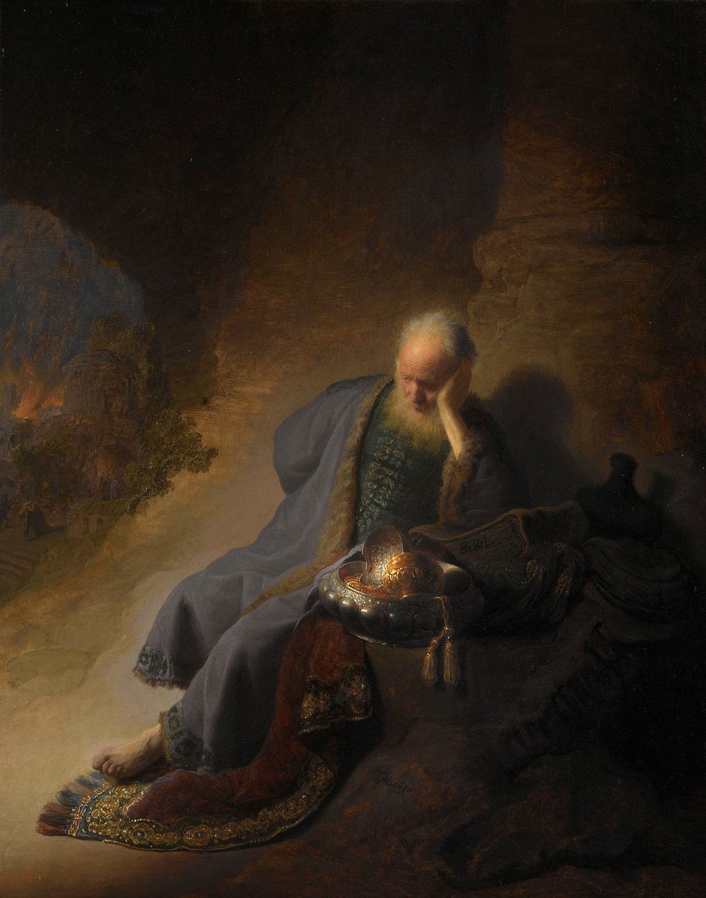 Jeremia valittaa Jerusalemin tuhoa tekijältä Rembrandt van Rijn