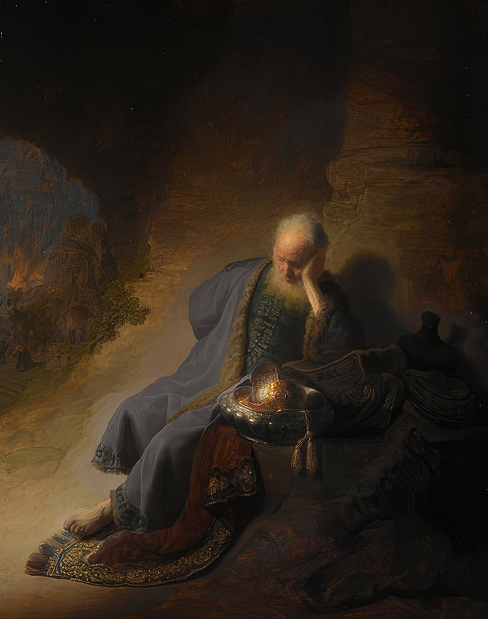 Jeremias, suree Jerusalemin tuhoa. 1630 tekijältä Rembrandt van Rijn