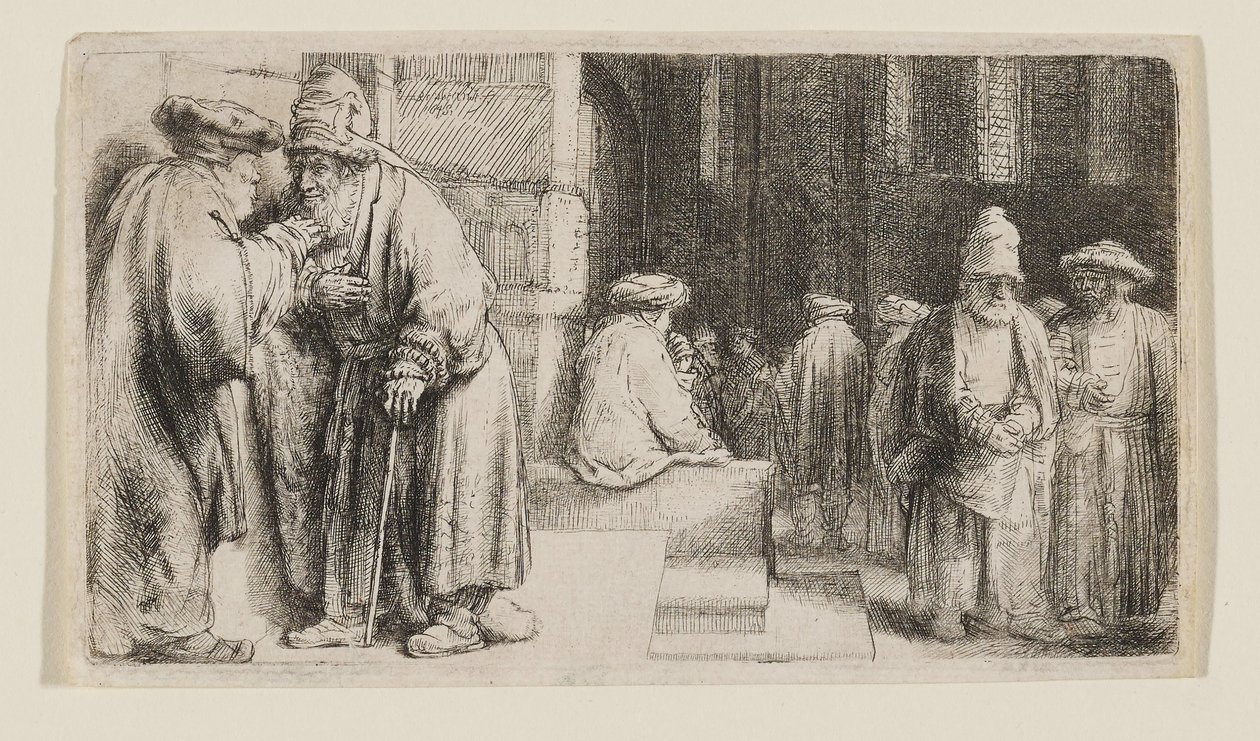 Juutalaiset synagogassa tekijältä Rembrandt van Rijn
