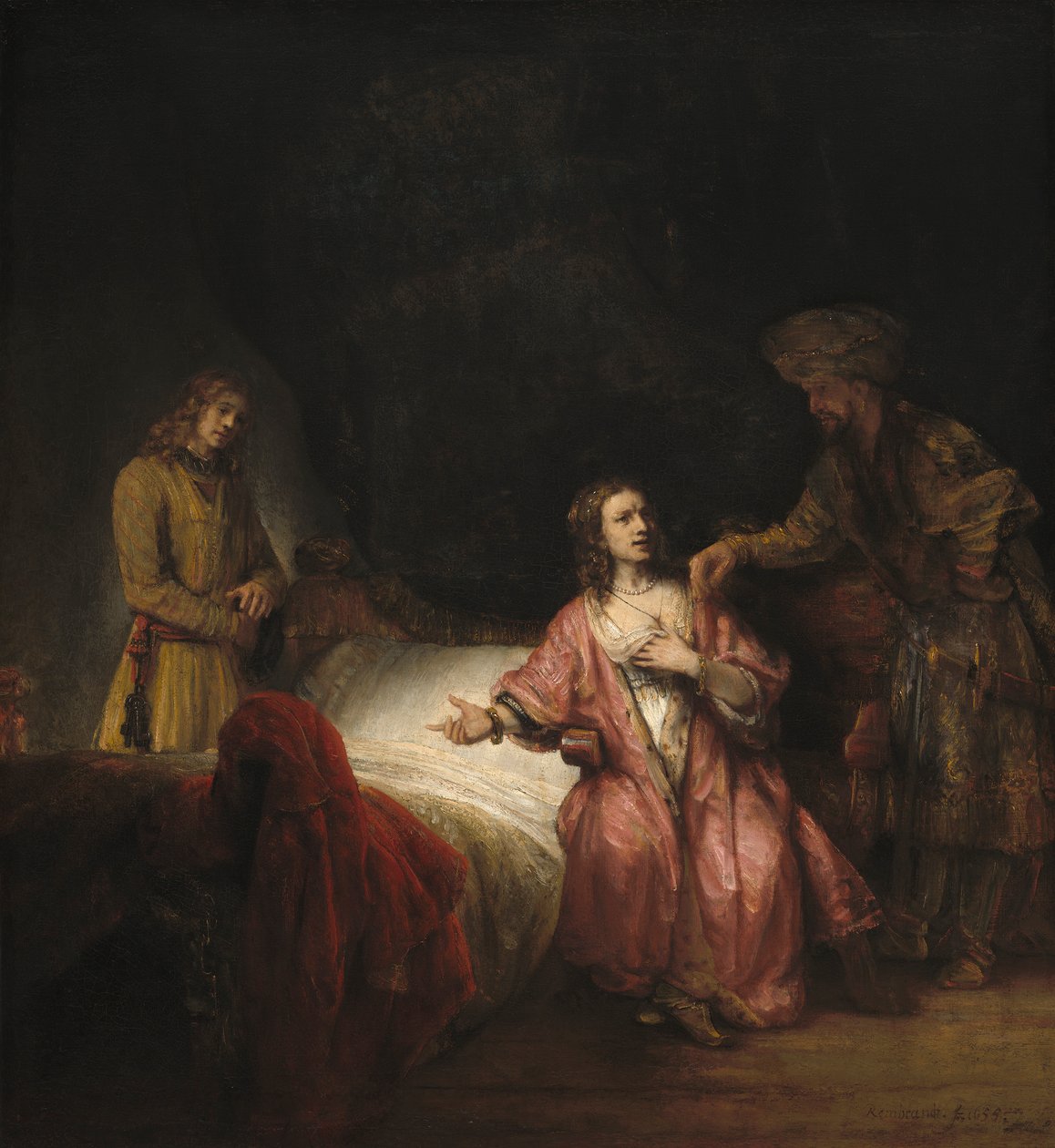 Potifarin vaimo syytti Joosefin, 1655 tekijältä Rembrandt van Rijn
