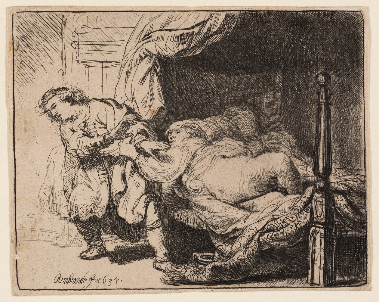 Joosef ja Potifarin vaimo tekijältä Rembrandt van Rijn