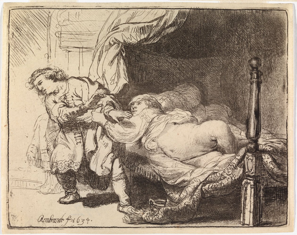 Joosef ja Potifarin vaimo tekijältä Rembrandt van Rijn