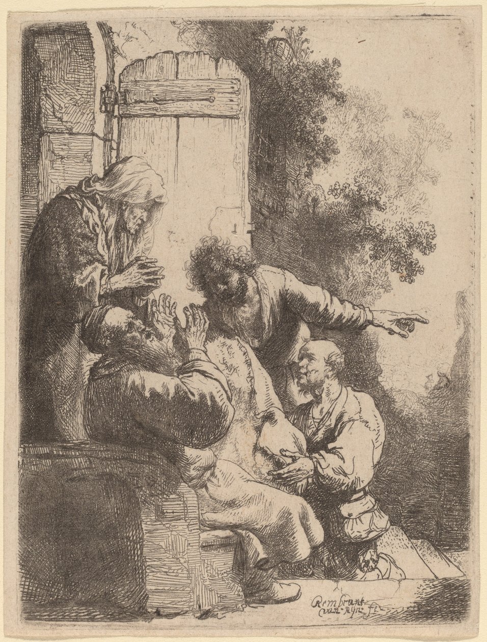 Joosefin takki tuotu Jaakobille tekijältä Rembrandt van Rijn