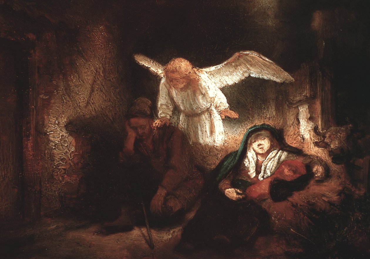 Joosefin uni Betlehemin tallissa, 1645 tekijältä Rembrandt van Rijn