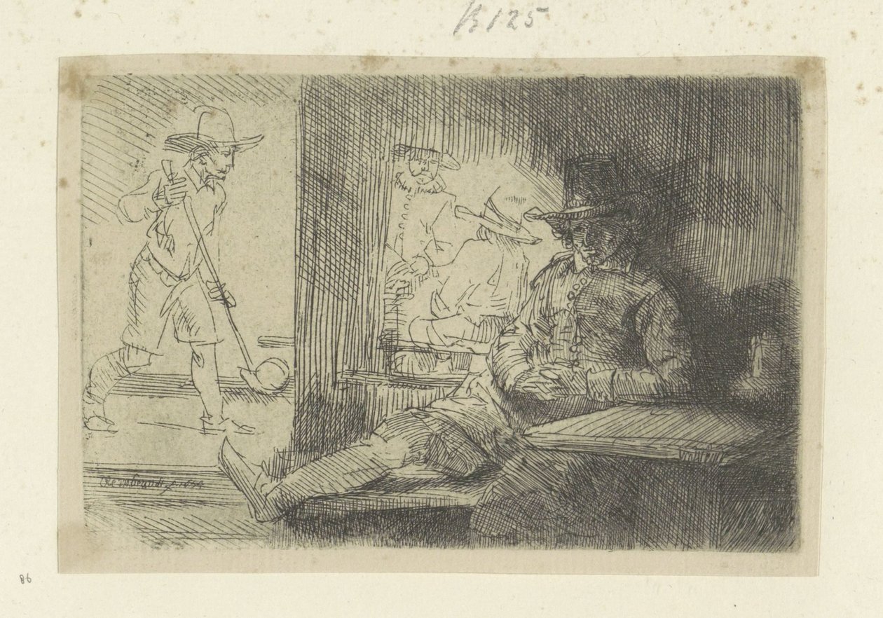 Kolfspel Kokoelma kahdeksankymmentäviisi alkuperäistä vedosta (sarjan nimi) tekijältä Rembrandt van Rijn