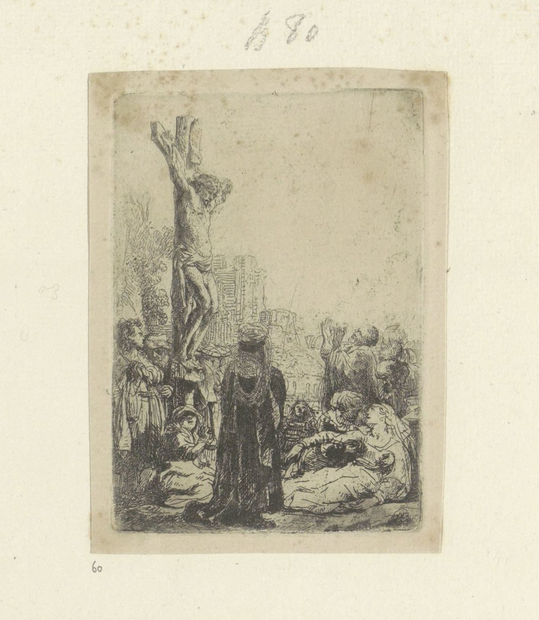 Kruisiging: kleine plaat Kokoelma kahdeksankymmentäviisi alkuperäistä vedosta (sarjan nimi) tekijältä Rembrandt van Rijn