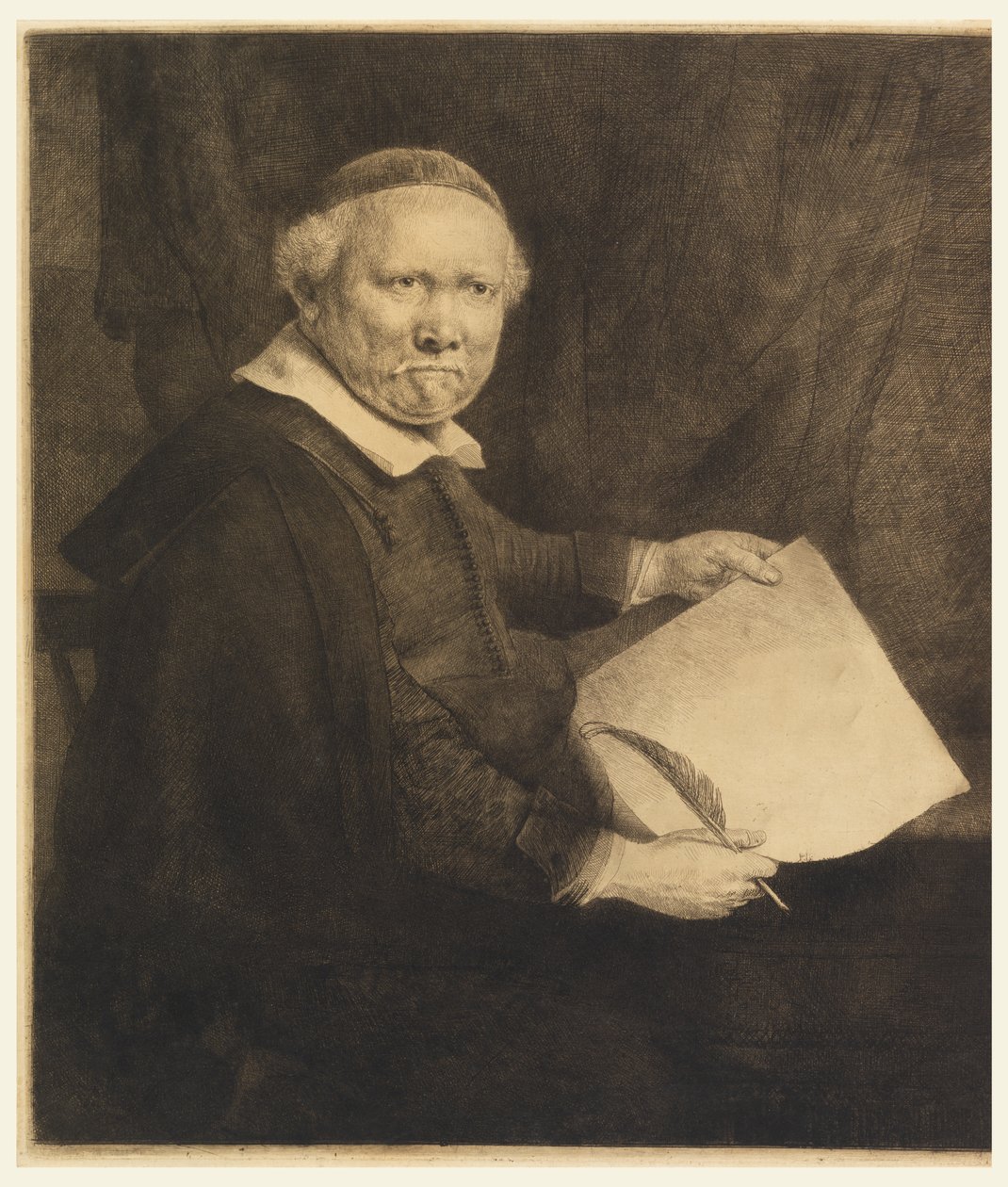 Lieven Willemsz van Coppenol, kirjoitusmestari ("Large Coppenol") tekijältä Rembrandt van Rijn