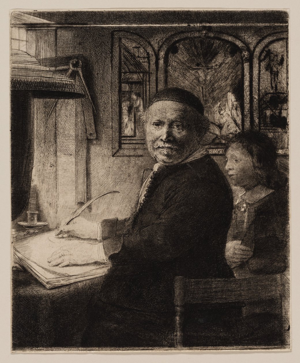 Lieven Willemsz van Coppenol, kirjoitusmestari: Pienempi lautanen tekijältä Rembrandt van Rijn