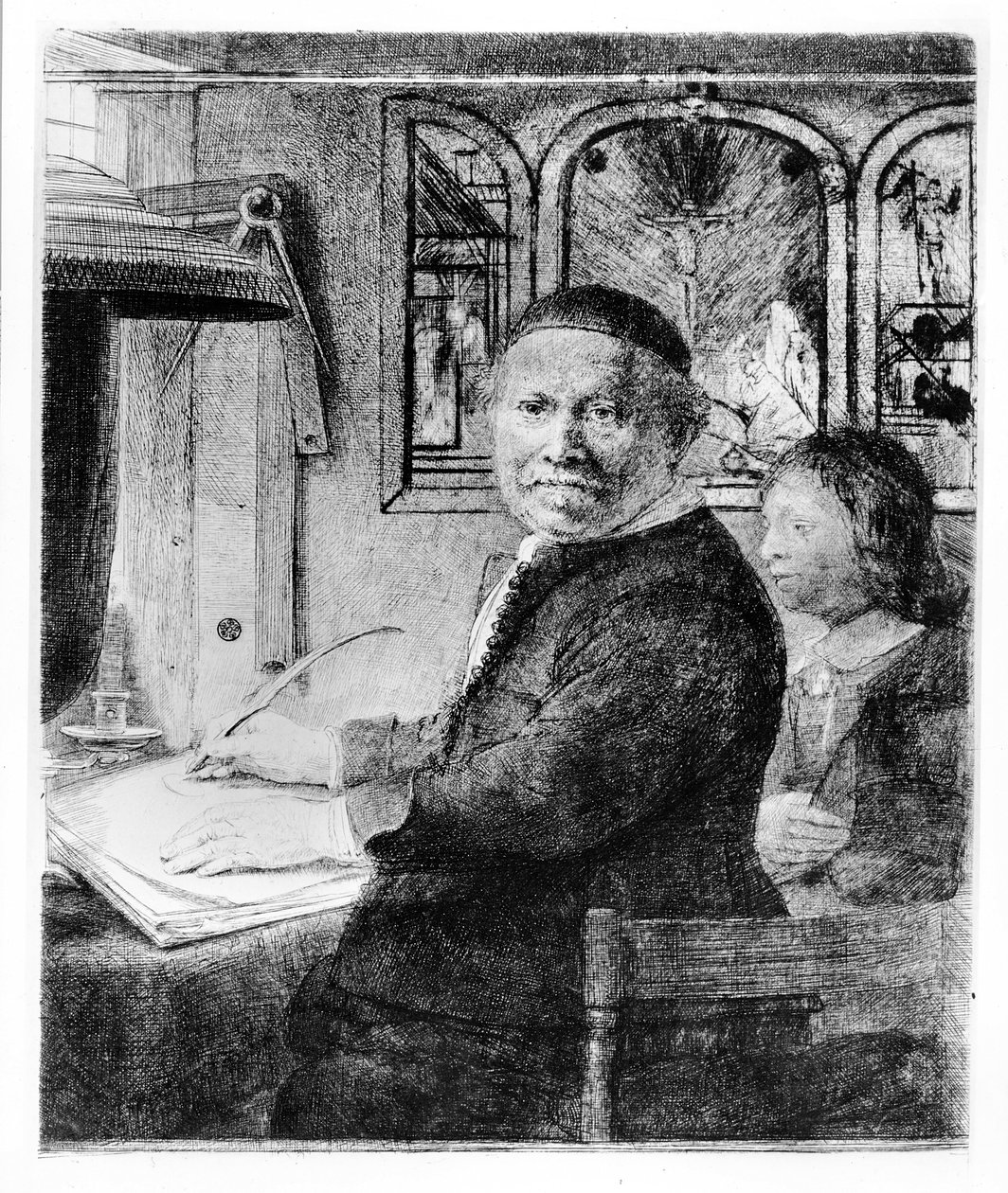 Lieven Willemsz van Coppenol, n. 1658 (etsaus) tekijältä Rembrandt van Rijn