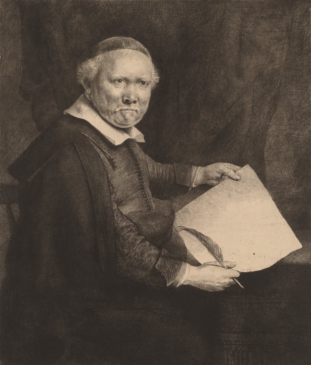 Lieven Willemsz van Coppenol: Isompi lautanen, 1658. tekijältä Rembrandt van Rijn