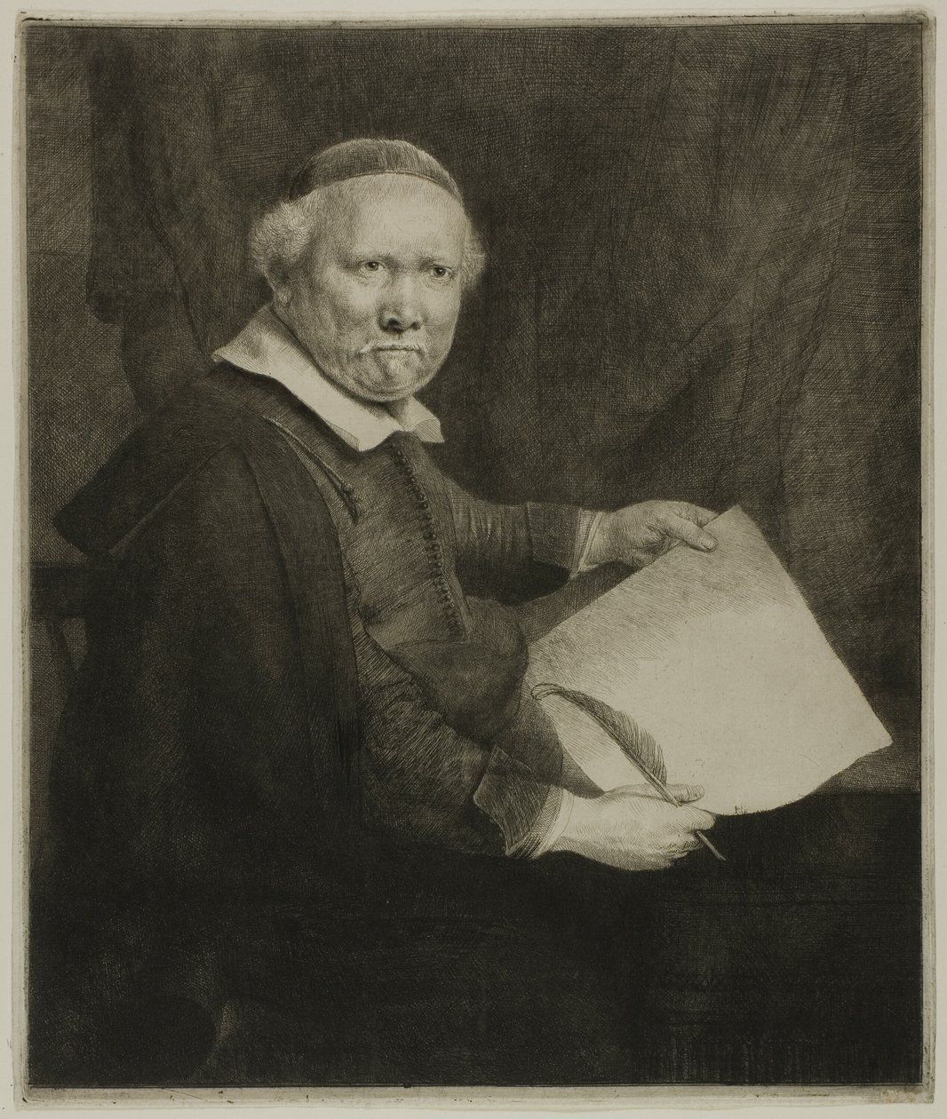 Lieven Willemsz. von Coppenol, kirjoitusmestari: Isompi lautanen tekijältä Rembrandt van Rijn