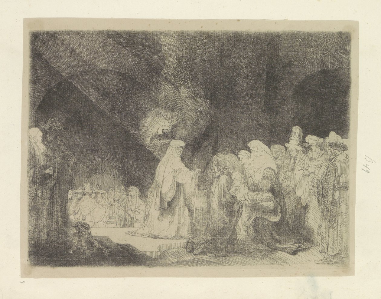 Loflied van Simeon Kokoelma kahdeksankymmentäviisi alkuperäistä vedosta (sarjan nimi) tekijältä Rembrandt van Rijn