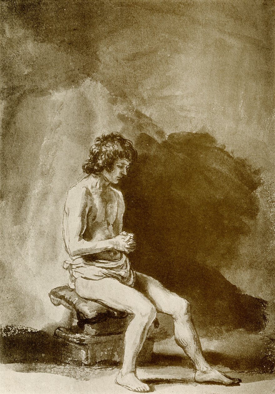 Mies alasti tekijältä Rembrandt van Rijn