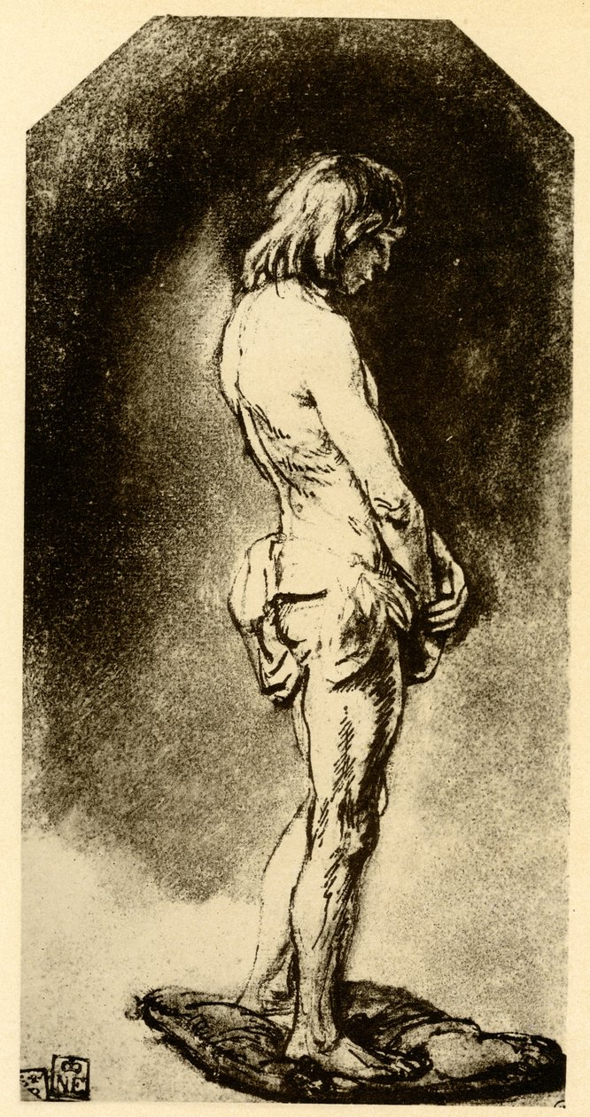Mies alasti tekijältä Rembrandt van Rijn