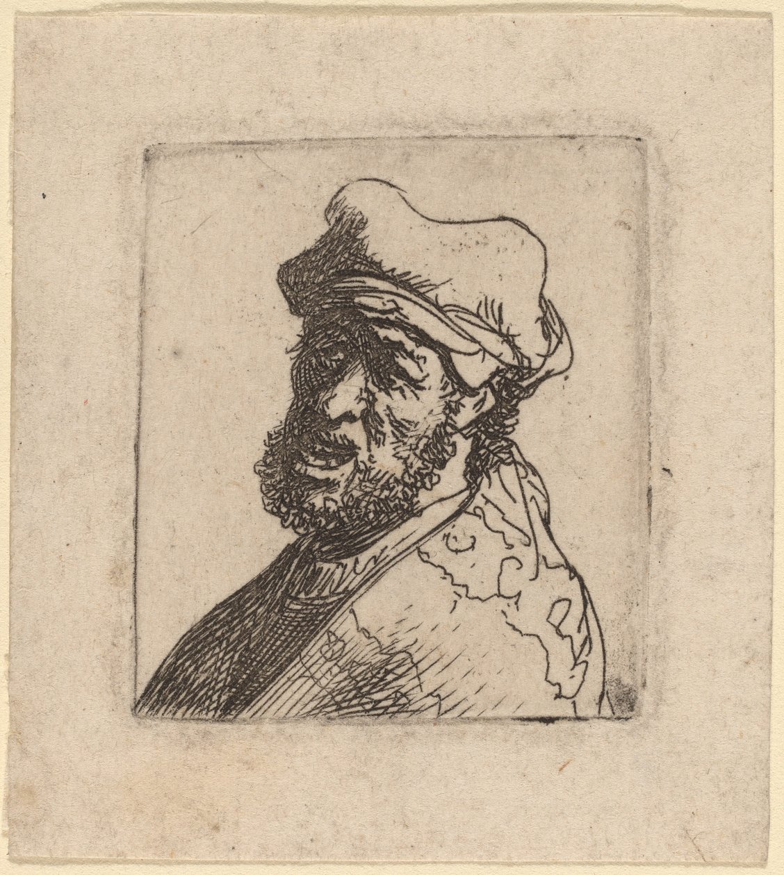 Mies huutaa, kolme neljäsosaa jäljellä tekijältä Rembrandt van Rijn