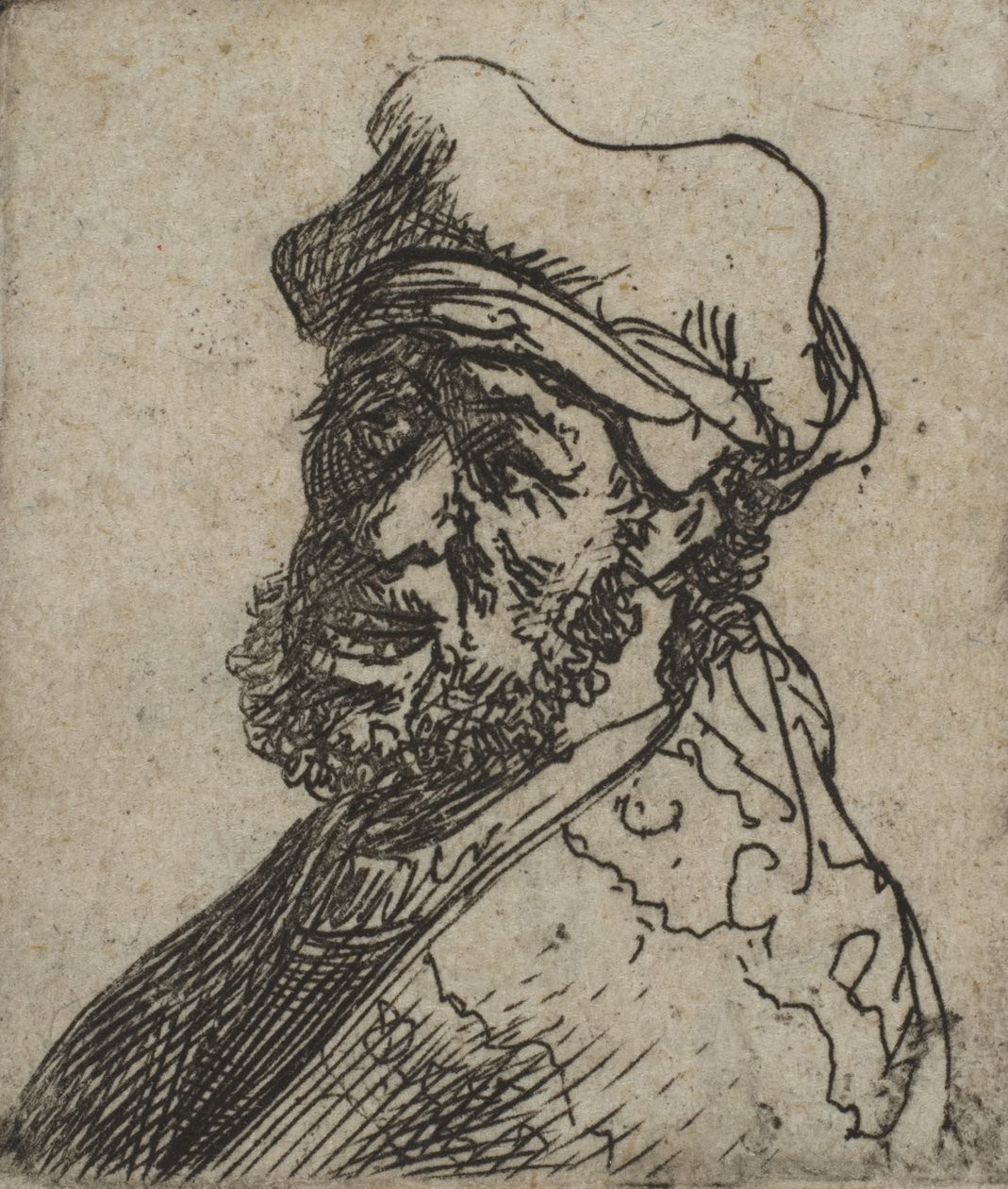 Mies huutaa, kolme neljäsosaa vasemmalla: rintakuva, n. 1629, n. 1629. tekijältä Rembrandt van Rijn